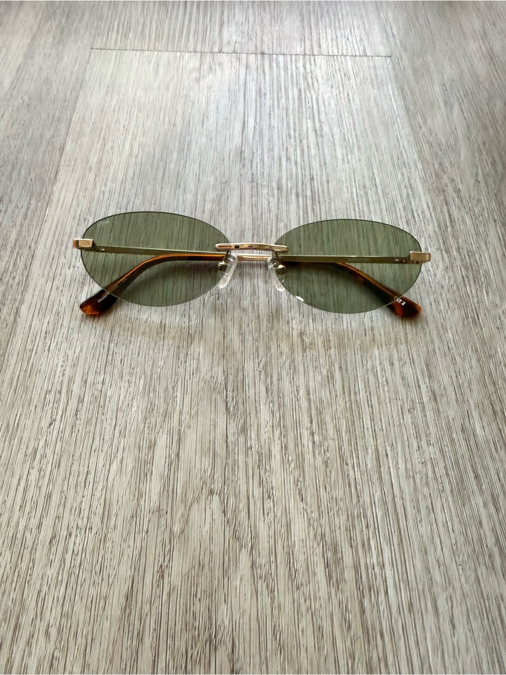 otra jasmine green frameless small retro modern 90's sunglasses eyewear NEW